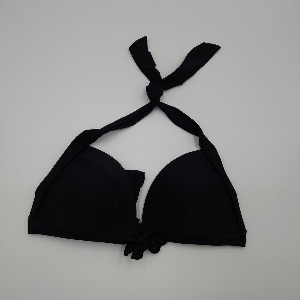 Shekini Black Halter Bikini Top Size XL